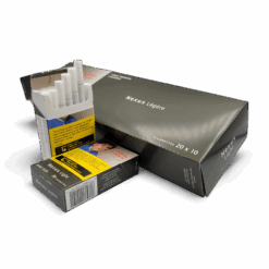 Nexus Light King Size cigarette pack with sleek black-and-yellow packaging and smooth-draw premium tobacco
